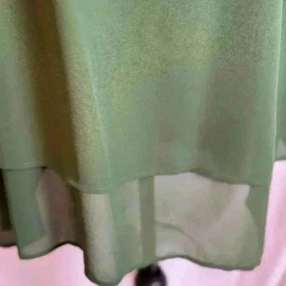 Michael Kors Green Long Sleeve Sheer Blouse (Size 2XL) - Picture 3 of 10